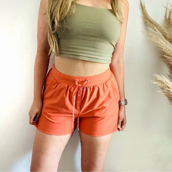 NEW OLD NAVY Rust Orange PowerSoft Workout Gym Running Mini Drawstring Shorts M - Picture 14 of 14